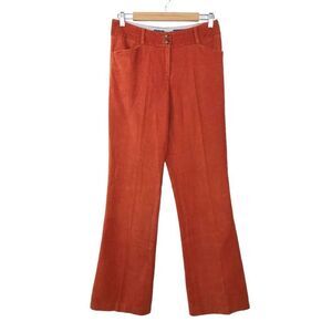 J.McLaughlin Women’s Orange Rust Pima Cotton Corduroy Flare Leg Pants Size 4